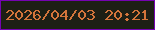 文字の大きさ：1、枠の色：7503b1、背景の色：1d1f15、文字の色：d3753b 無料ブログパーツのブログ時計