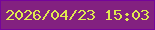 文字の大きさ：1、枠の色：75049b、背景の色：832180、文字の色：e0e950 無料ブログパーツのブログ時計