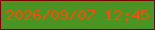 文字の大きさ：5、枠の色：750505、背景の色：499524、文字の色：f74d07 無料ブログパーツのブログ時計