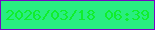 文字の大きさ：1、枠の色：7505c4、背景の色：29ed81、文字の色：10ee2c 無料ブログパーツのブログ時計