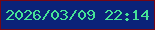 文字の大きさ：4、枠の色：750715、背景の色：0b2379、文字の色：46e297 無料ブログパーツのブログ時計
