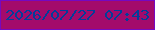文字の大きさ：1、枠の色：7509c1、背景の色：a30b6b、文字の色：033e9a 無料ブログパーツのブログ時計
