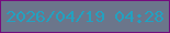 文字の大きさ：2、枠の色：750d7d、背景の色：6b768b、文字の色：23a1c0 無料ブログパーツのブログ時計