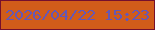 文字の大きさ：4、枠の色：750f2d、背景の色：d15c1a、文字の色：6457b6 無料ブログパーツのブログ時計
