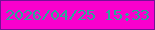 文字の大きさ：2、枠の色：751096、背景の色：f901cd、文字の色：2ba799 無料ブログパーツのブログ時計