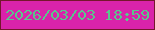 文字の大きさ：4、枠の色：75162c、背景の色：d923aa、文字の色：59c78c 無料ブログパーツのブログ時計