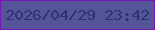 文字の大きさ：4、枠の色：7516b6、背景の色：555499、文字の色：29356e 無料ブログパーツのブログ時計