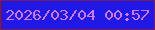 文字の大きさ：1、枠の色：751b61、背景の色：2019e5、文字の色：ce79ee 無料ブログパーツのブログ時計