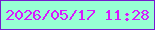 文字の大きさ：5、枠の色：751bcf、背景の色：97ffd3、文字の色：d719fe 無料ブログパーツのブログ時計