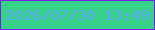 文字の大きさ：3、枠の色：7521e6、背景の色：38d189、文字の色：5dabfc 無料ブログパーツのブログ時計