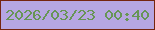 文字の大きさ：5、枠の色：75250f、背景の色：b6a6e2、文字の色：679555 無料ブログパーツのブログ時計