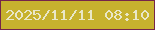文字の大きさ：1、枠の色：75254a、背景の色：c7b22e、文字の色：e9e7c8 無料ブログパーツのブログ時計