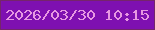 文字の大きさ：2、枠の色：75256b、背景の色：7e10b1、文字の色：e798e2 無料ブログパーツのブログ時計