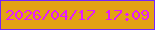 文字の大きさ：2、枠の色：7525fb、背景の色：e3a214、文字の色：e51aff 無料ブログパーツのブログ時計