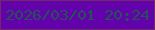 文字の大きさ：2、枠の色：752767、背景の色：6102ab、文字の色：265257 無料ブログパーツのブログ時計