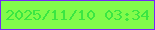 文字の大きさ：4、枠の色：7527f8、背景の色：82fb4b、文字の色：3be642 無料ブログパーツのブログ時計