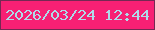 文字の大きさ：3、枠の色：752853、背景の色：f72074、文字の色：aedbea 無料ブログパーツのブログ時計