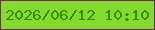 文字の大きさ：4、枠の色：752865、背景の色：86d92e、文字の色：338f00 無料ブログパーツのブログ時計
