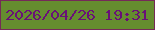 文字の大きさ：2、枠の色：752a58、背景の色：658d2f、文字の色：691077 無料ブログパーツのブログ時計