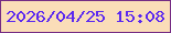 文字の大きさ：1、枠の色：752c84、背景の色：faddb8、文字の色：5b29f0 無料ブログパーツのブログ時計