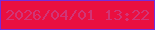 文字の大きさ：5、枠の色：752cdb、背景の色：ea0f40、文字の色：d13576 無料ブログパーツのブログ時計