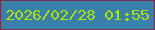 文字の大きさ：2、枠の色：752e4e、背景の色：3981aa、文字の色：b0df03 無料ブログパーツのブログ時計