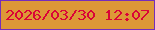文字の大きさ：3、枠の色：752ebb、背景の色：dd9837、文字の色：da0437 無料ブログパーツのブログ時計