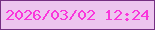 文字の大きさ：4、枠の色：753082、背景の色：edc6ef、文字の色：f937db 無料ブログパーツのブログ時計