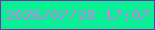 文字の大きさ：5、枠の色：7530aa、背景の色：07f094、文字の色：c981ef 無料ブログパーツのブログ時計