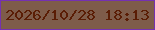 文字の大きさ：4、枠の色：7531b1、背景の色：7e5c4a、文字の色：5a1d05 無料ブログパーツのブログ時計