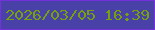 文字の大きさ：2、枠の色：7531d9、背景の色：4941a8、文字の色：75a10e 無料ブログパーツのブログ時計