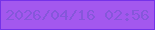 文字の大きさ：1、枠の色：7532e8、背景の色：a358ee、文字の色：8657da 無料ブログパーツのブログ時計