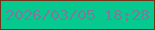 文字の大きさ：5、枠の色：75341a、背景の色：05c98e、文字の色：7f789b 無料ブログパーツのブログ時計