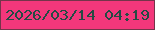 文字の大きさ：3、枠の色：75344a、背景の色：f3377b、文字の色：244b44 無料ブログパーツのブログ時計