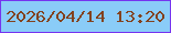 文字の大きさ：1、枠の色：7534ef、背景の色：8accf8、文字の色：83421f 無料ブログパーツのブログ時計