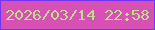 文字の大きさ：4、枠の色：7534f3、背景の色：d751b4、文字の色：c1dc8e 無料ブログパーツのブログ時計