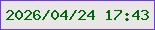 文字の大きさ：2、枠の色：7537ec、背景の色：e8e7e5、文字の色：01680e 無料ブログパーツのブログ時計