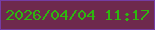 文字の大きさ：3、枠の色：753ca4、背景の色：6e294d、文字の色：2eb70f 無料ブログパーツのブログ時計
