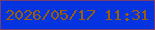 文字の大きさ：5、枠の色：753d70、背景の色：0334df、文字の色：9a5d0a 無料ブログパーツのブログ時計