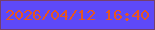 文字の大きさ：4、枠の色：753f6d、背景の色：5e49f8、文字の色：e7561f 無料ブログパーツのブログ時計