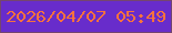 文字の大きさ：4、枠の色：75456f、背景の色：682ccb、文字の色：f7723d 無料ブログパーツのブログ時計