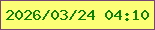 文字の大きさ：5、枠の色：754578、背景の色：fcff76、文字の色：0d8200 無料ブログパーツのブログ時計