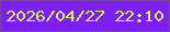 文字の大きさ：3、枠の色：7547a1、背景の色：7c1ef5、文字の色：d3f261 無料ブログパーツのブログ時計