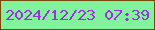文字の大きさ：1、枠の色：754909、背景の色：80f39c、文字の色：9d2fe4 無料ブログパーツのブログ時計