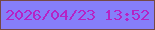 文字の大きさ：2、枠の色：754944、背景の色：867ef9、文字の色：b622c5 無料ブログパーツのブログ時計