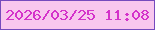 文字の大きさ：1、枠の色：754abd、背景の色：f8c7ee、文字の色：d433ca 無料ブログパーツのブログ時計