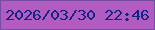 文字の大きさ：1、枠の色：754ba4、背景の色：b25bc1、文字の色：112584 無料ブログパーツのブログ時計