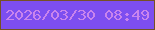 文字の大きさ：3、枠の色：755125、背景の色：7d4ef0、文字の色：c984ed 無料ブログパーツのブログ時計