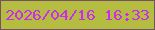 文字の大きさ：3、枠の色：755165、背景の色：b5bd40、文字の色：cc2aec 無料ブログパーツのブログ時計