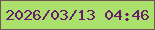 文字の大きさ：4、枠の色：755355、背景の色：aae06c、文字の色：6b196d 無料ブログパーツのブログ時計